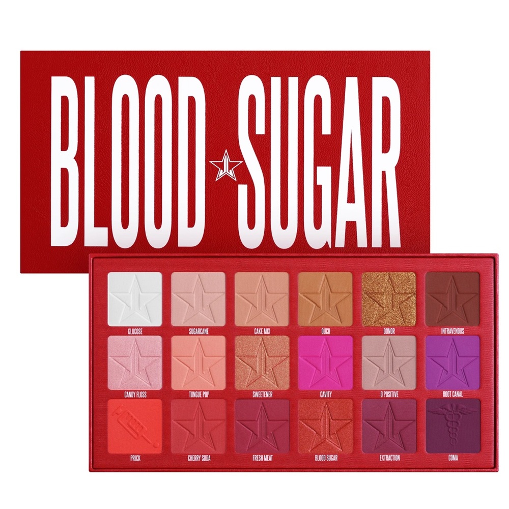 Jeffrey Star BLOOD SUGAR Eyeshadow Palette - new in box - 18 shadows